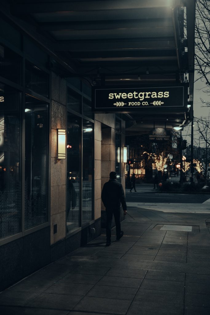 Man Walking Seattle Washington Street Photography