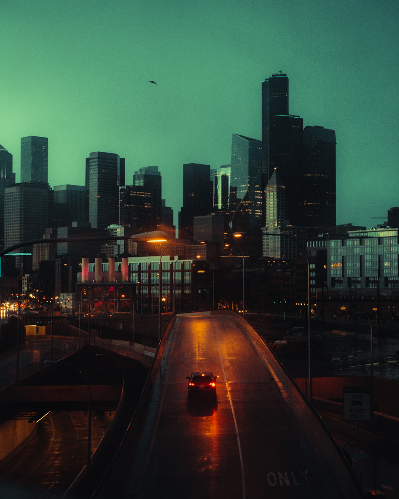 Seattle Skyline Cityscape Blue Hour Photography