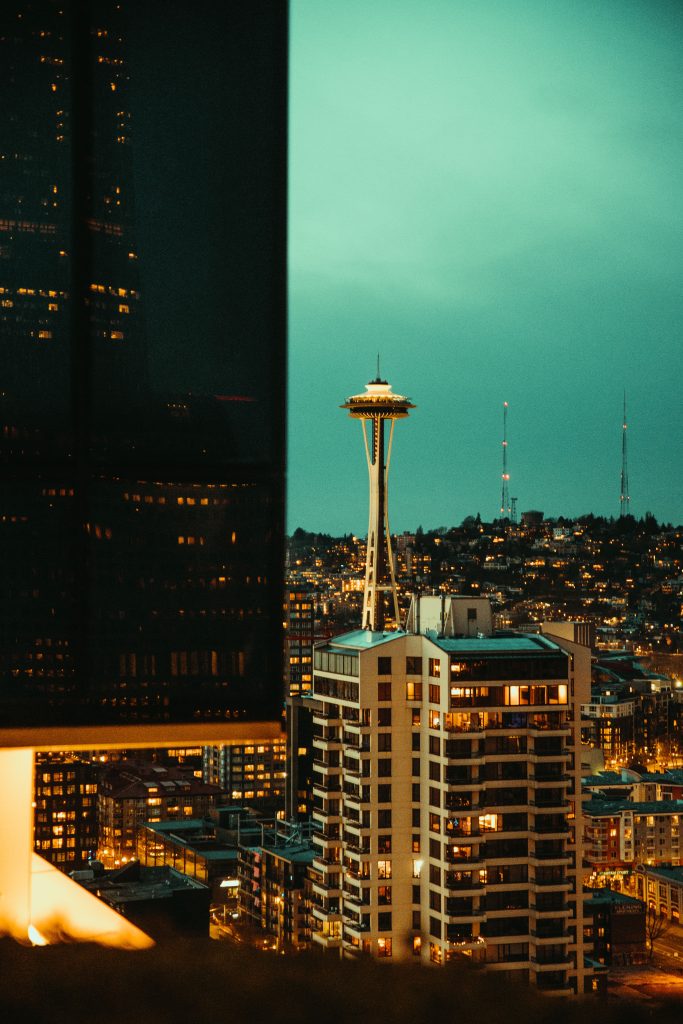 Space Needle Skyline Cinematic Blue Hour Photography