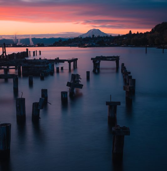 Cummings Park Sunrise Mt Rainier