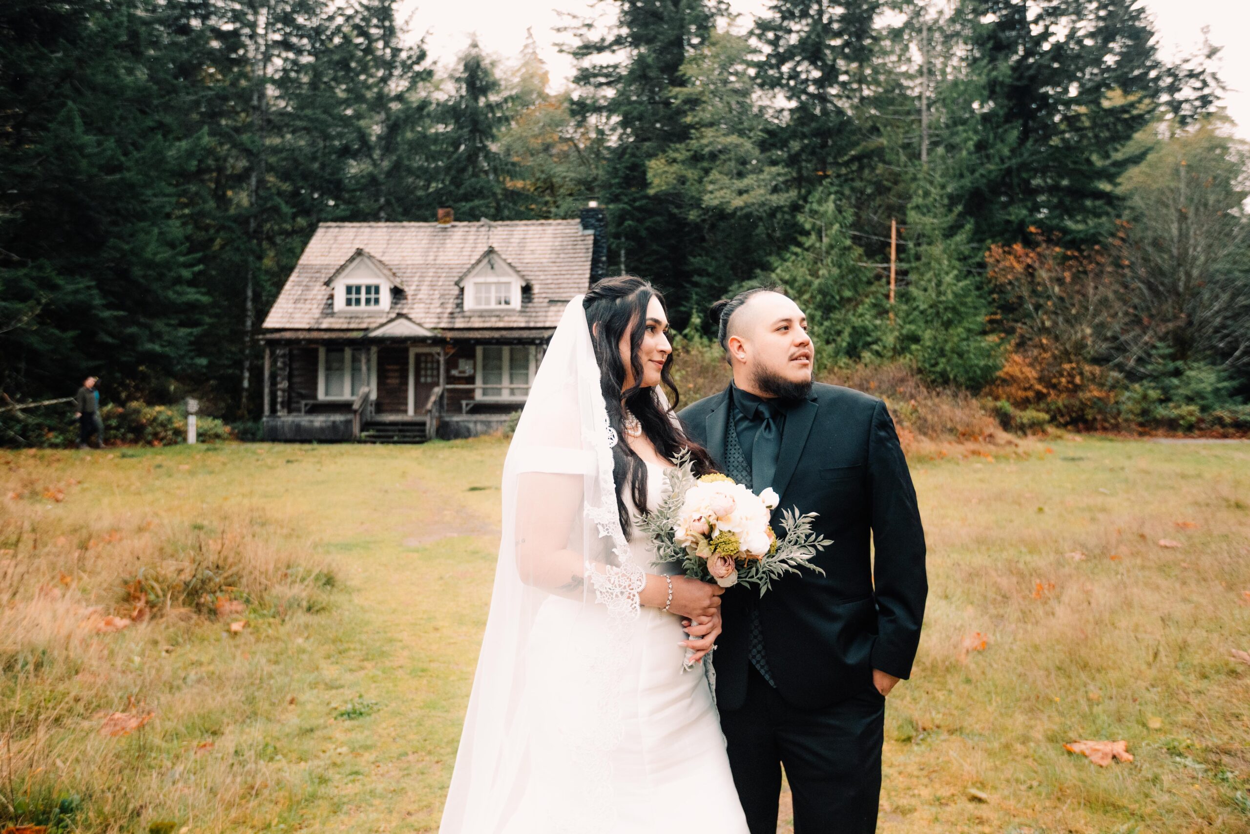Kim & Zach Elopement Portrait Photoshoot Washington Lake Crescent